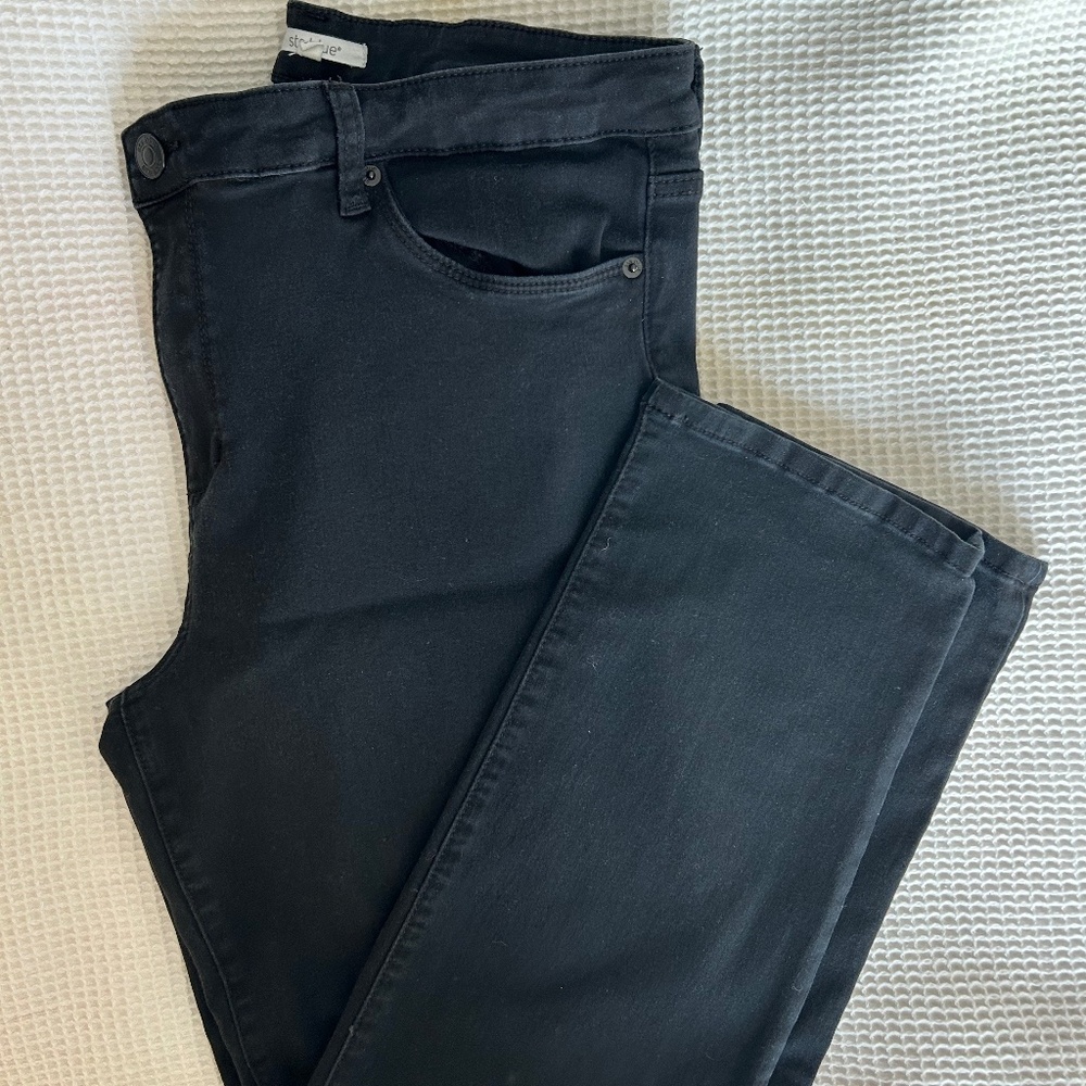 STS Blue Straight Leg Black Jeans | Caroline High Rise | 33 L |